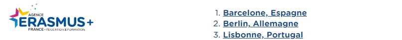 Top 3 villes erasmus+ Europe