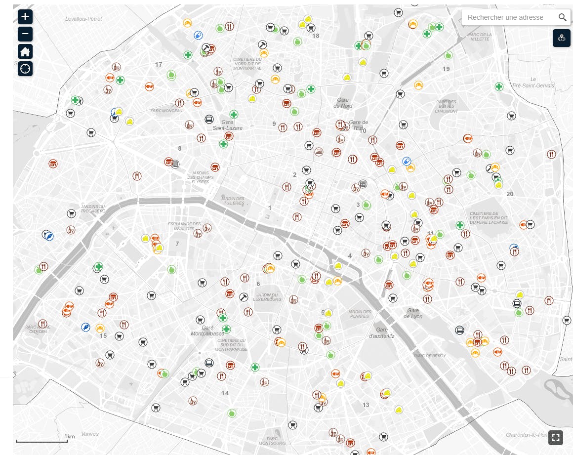 Carte intéractive - Mairie de Paris