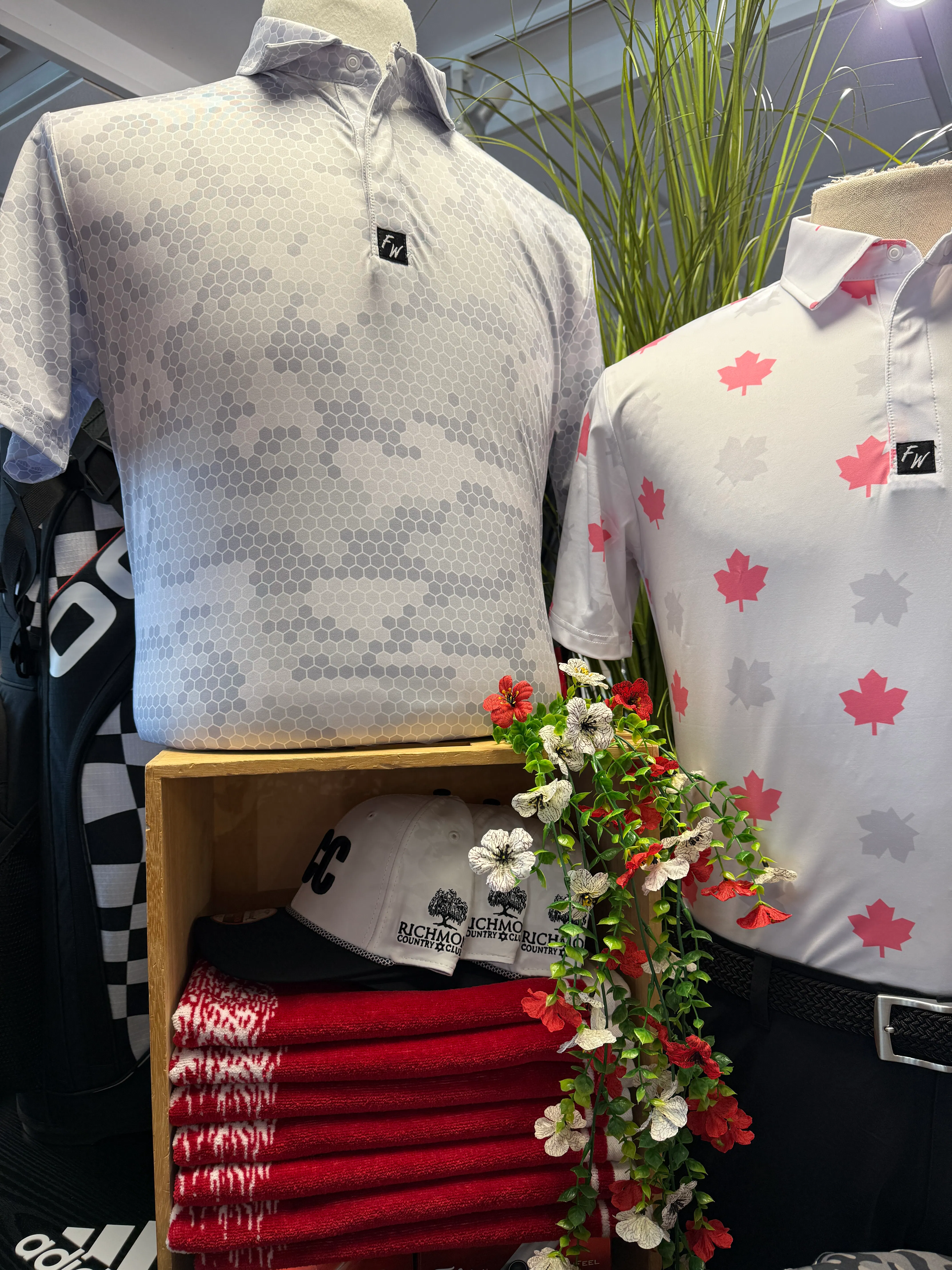 Richmond Country Club pro shop apparel display after West Golf Group redesign