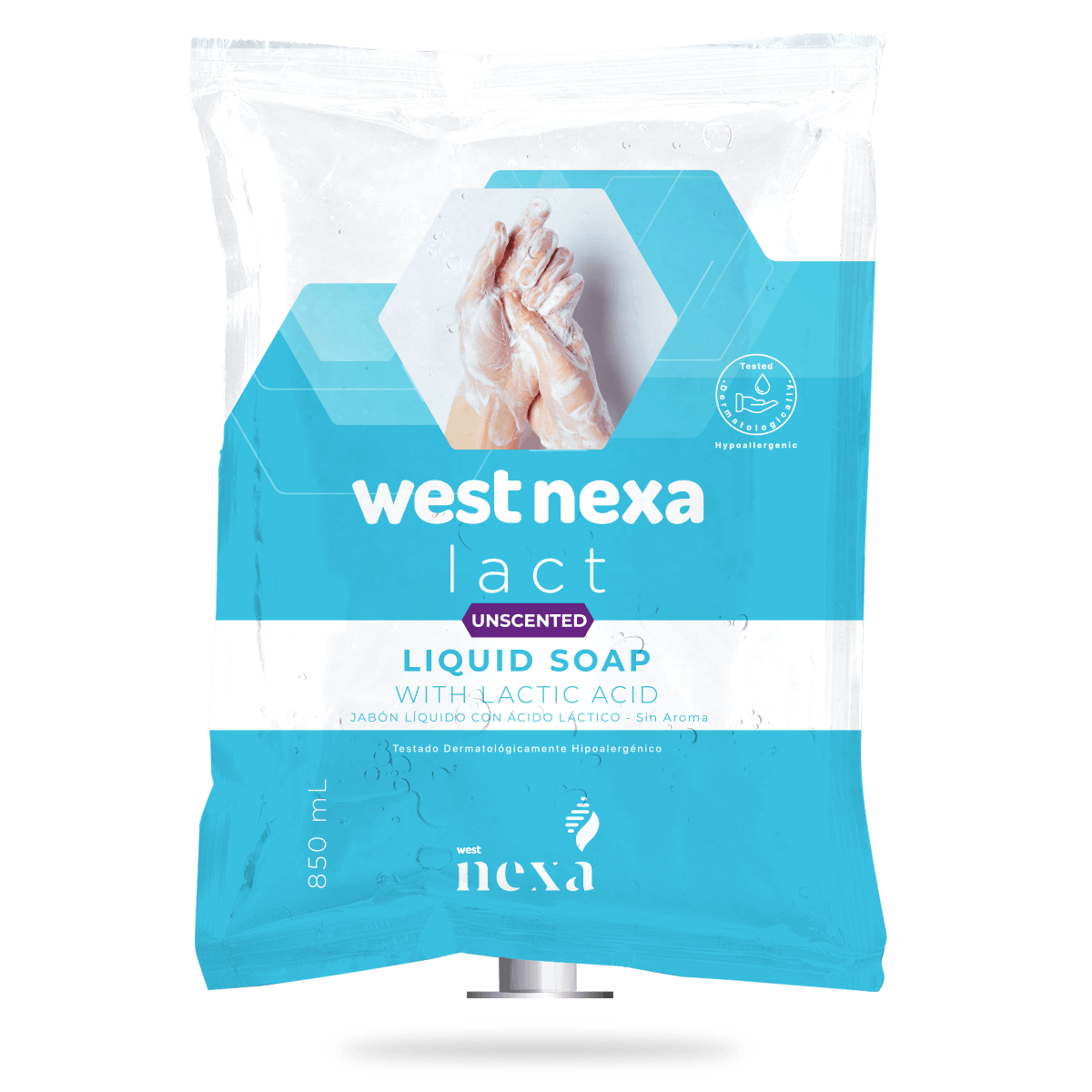 MOCKUP west nexa Lact sin aroma 850ML BOLSA