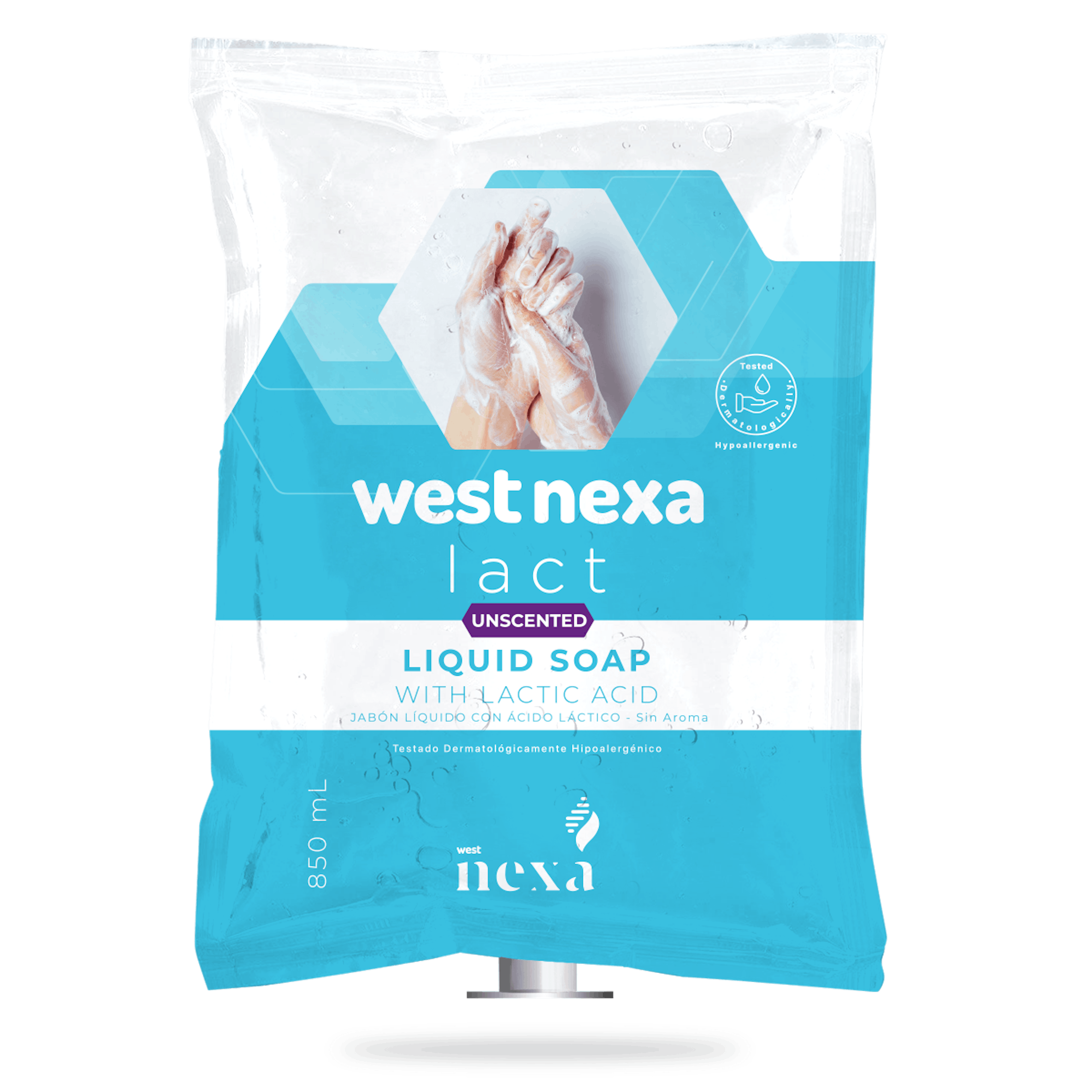 MOCKUP west nexa Lact sin aroma 850ML BOLSA