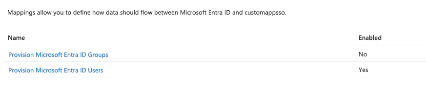Azure attribute mapping with Groups disabled