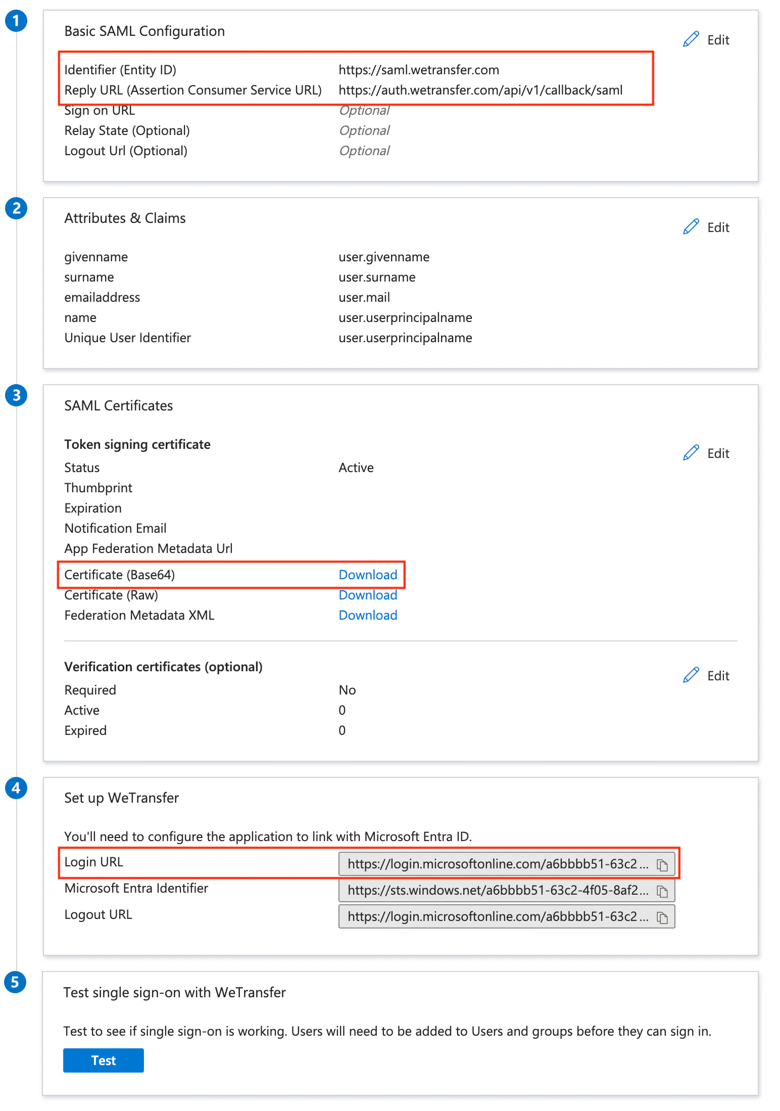 Azure: Basic SAML Configuration with Entity ID and ACS URL fields