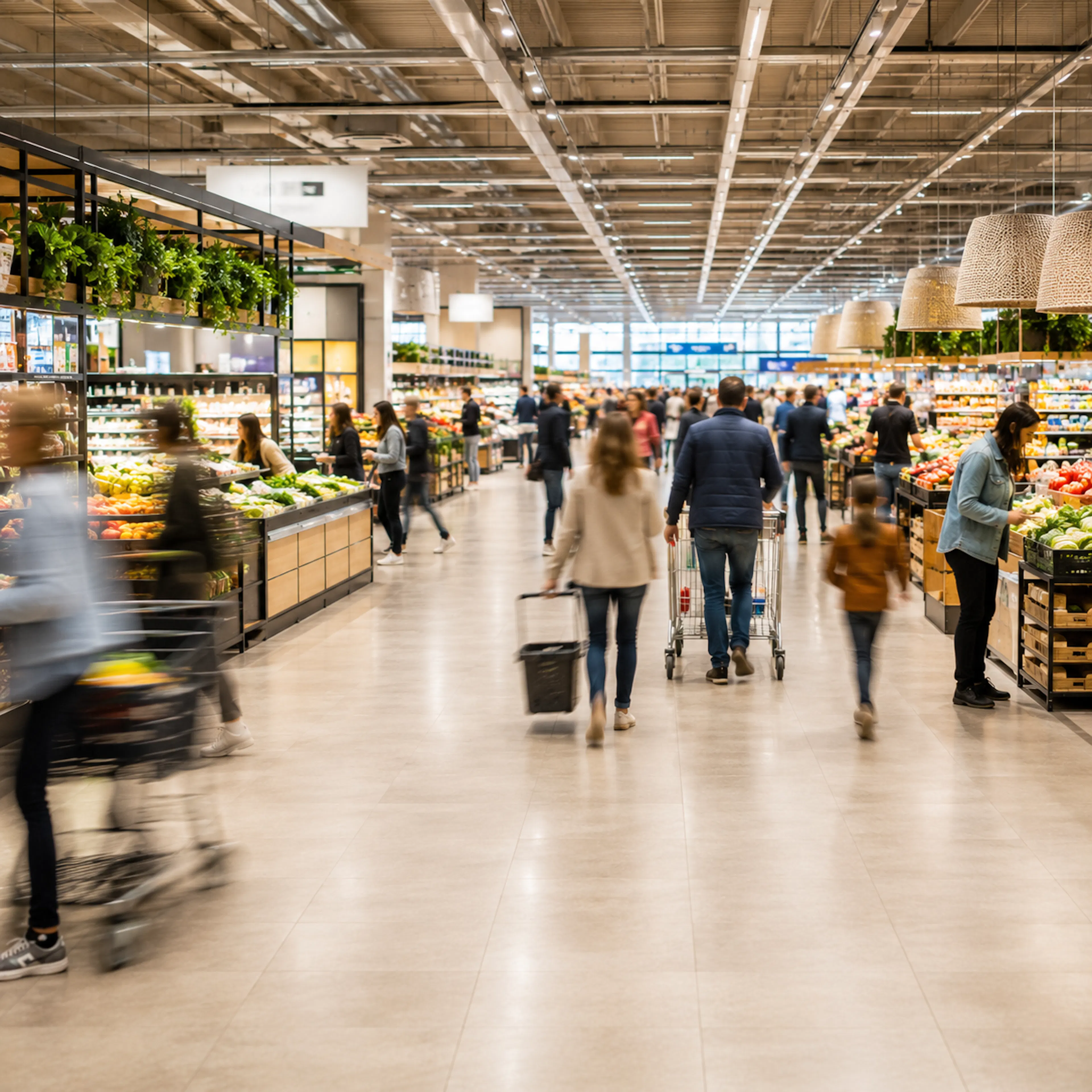 Supermarket with clients