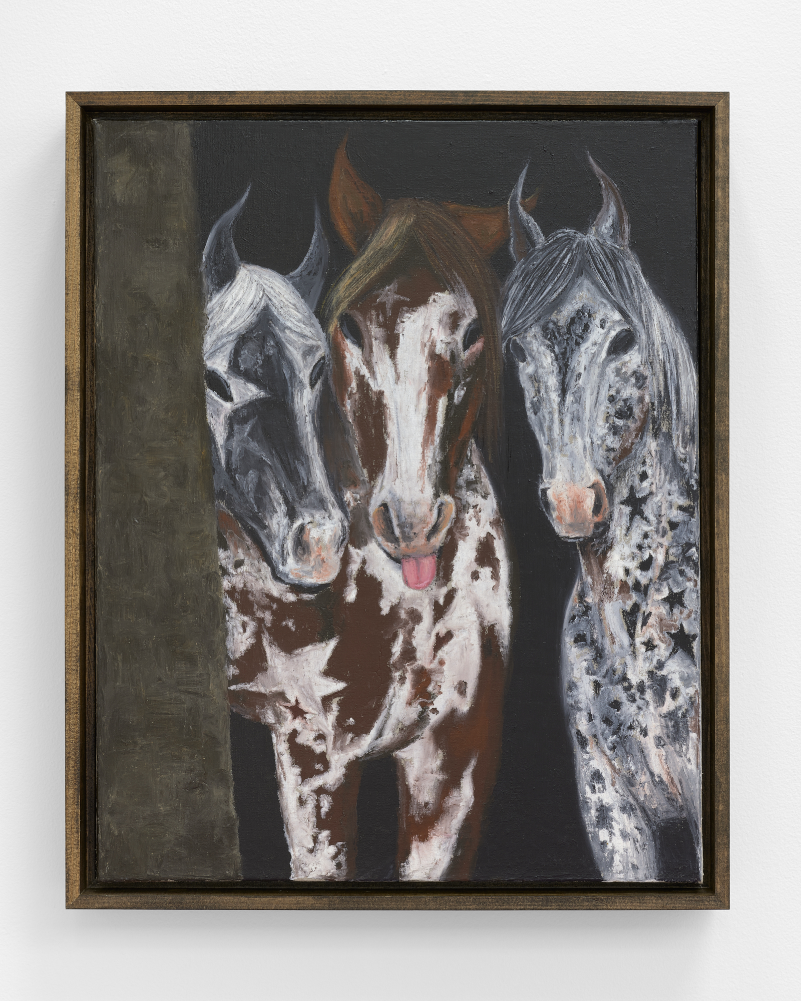 Justin Hager 'Triple Horse', 2026. Oil on linen 16 x 20 in.