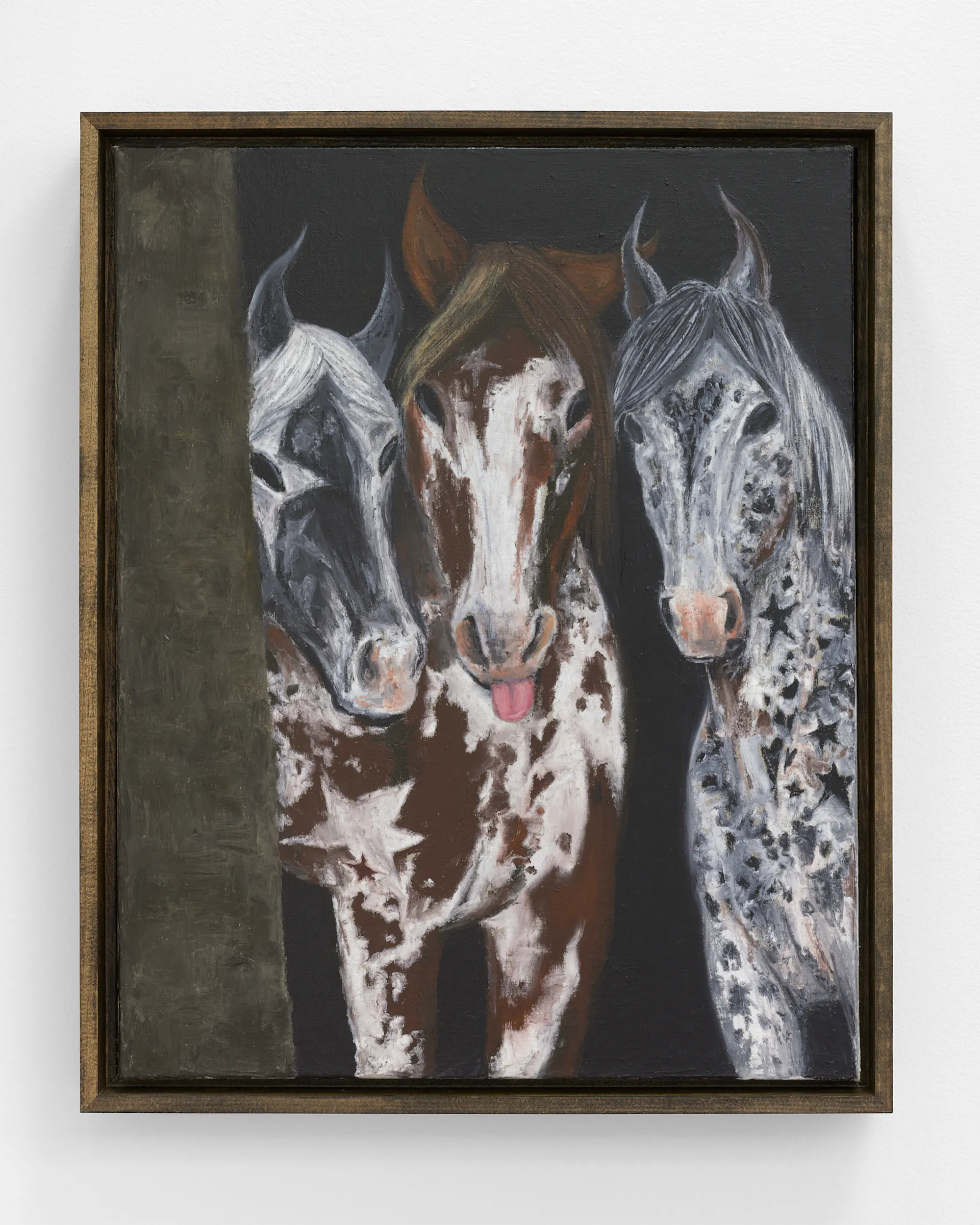 Justin Hager 'Triple Horse', 2026. Oil on linen 16 x 20 in.