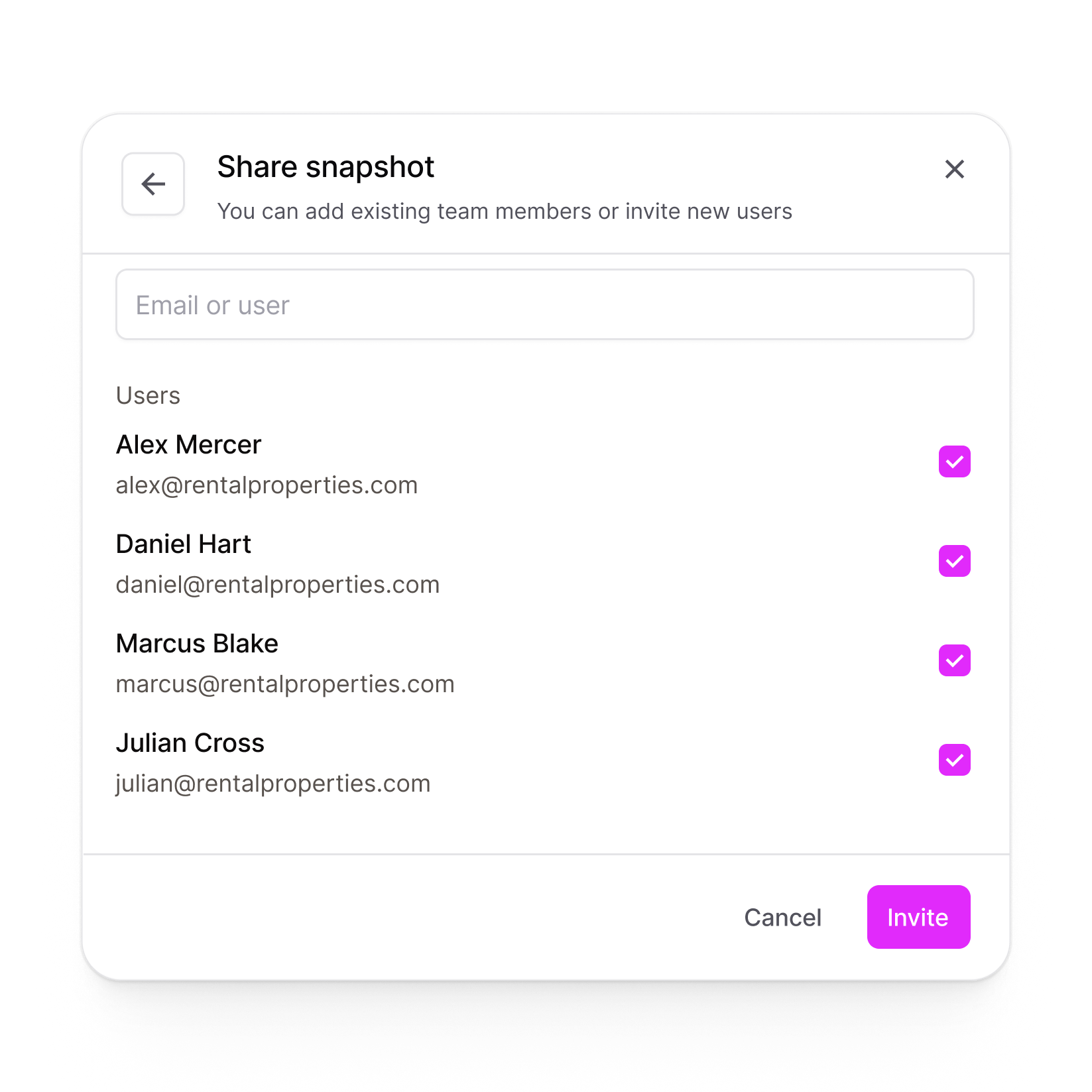 Reporting share snapshot