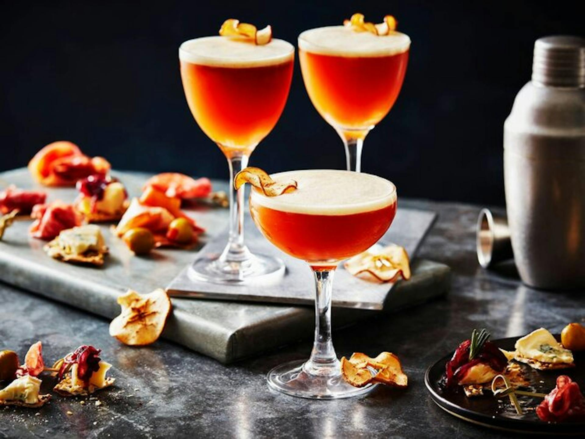 Calvados sour cocktail