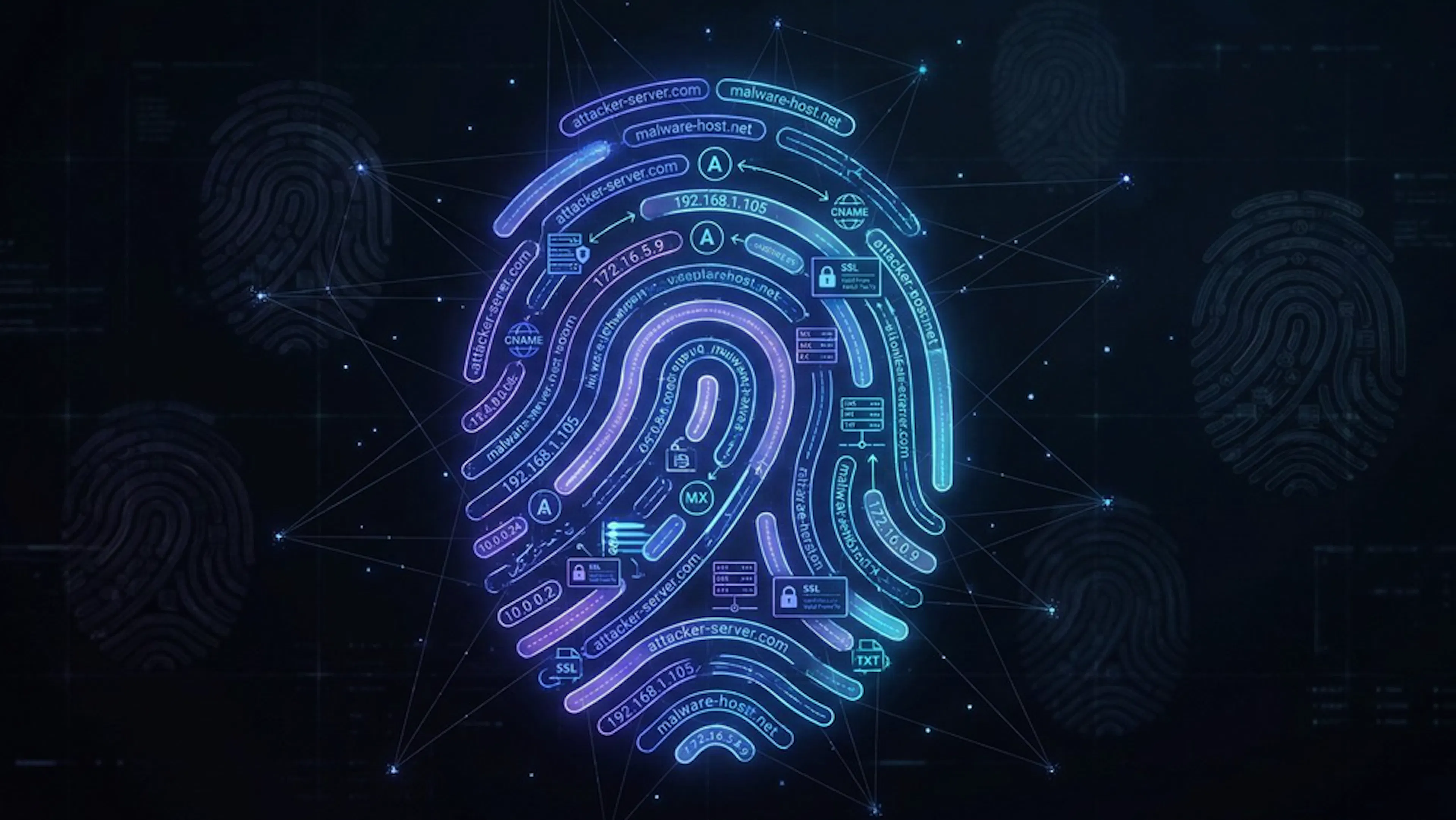 Cyber fingerprint symbolizing traceable digital infrastructure