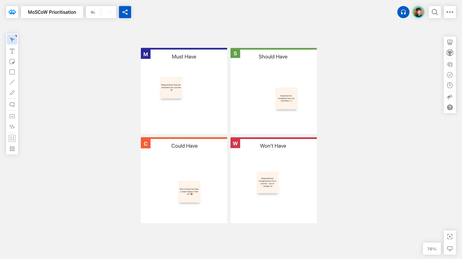 MoSCoW Prioritization Template Whiteboards io MoSCoW Prioritization Template Whiteboards io