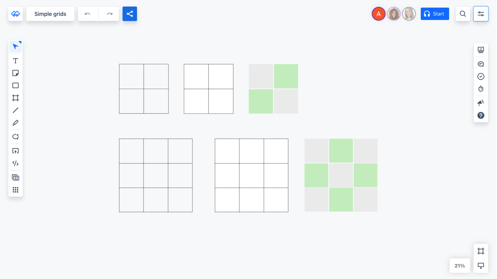 Simple Grids Template Whiteboards.io