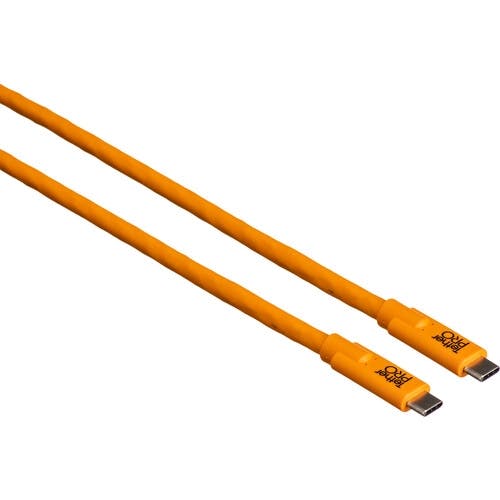 USB-C Tether Cable 15ft / 4.6m (USB-C to USB-C / orange