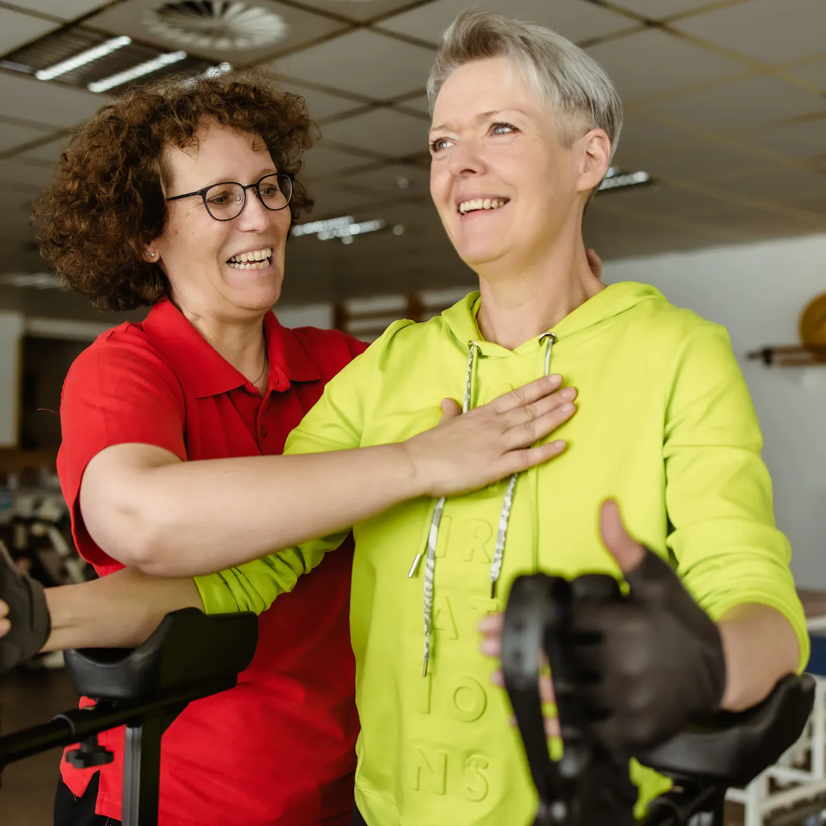 MS Patientin und Physiotherapeutin bei der MS Reha in der Hardtwaldklinik I