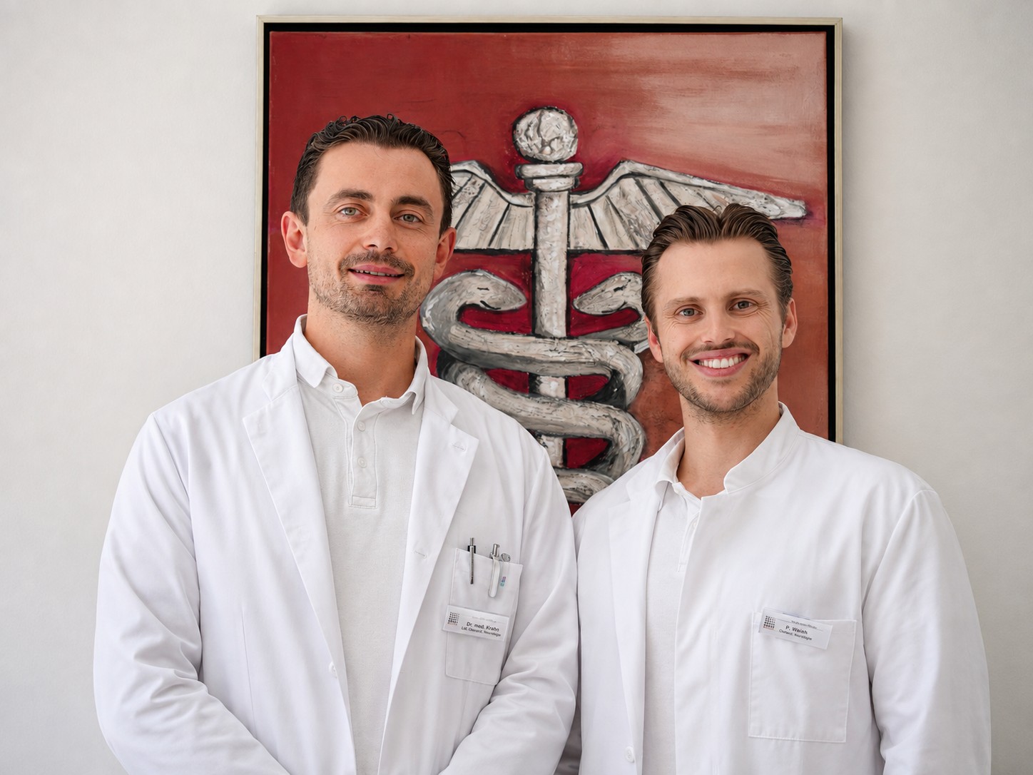 Dr. Arne Krahn (links) und Patrick Weish (rechts) in der Klinik Hoher Meißner