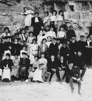 Visitors at the Widow Jane Mine in the early 1900s.