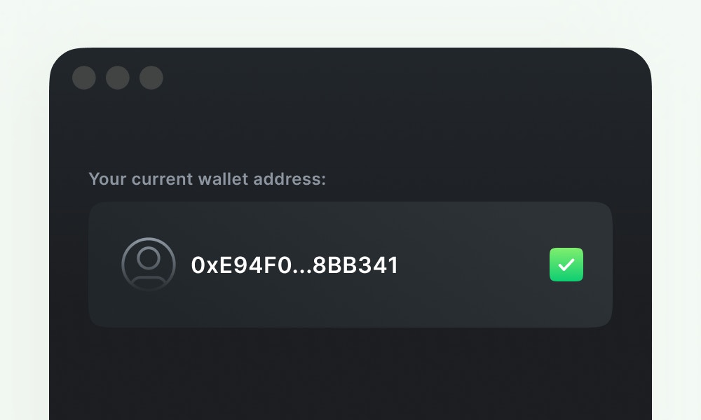 3. Check that you have added the correct address