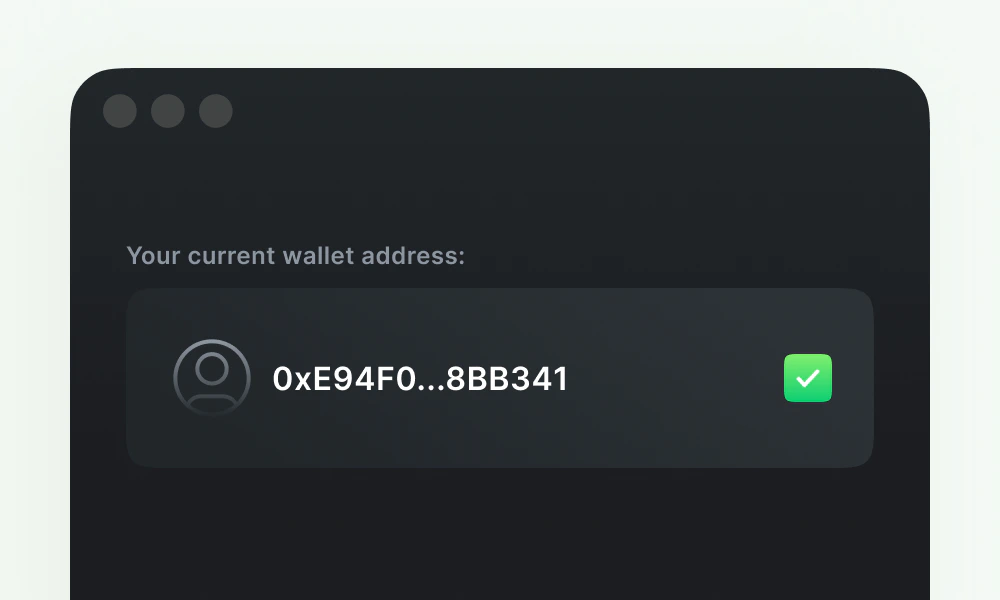 3. Check that you have added the correct address