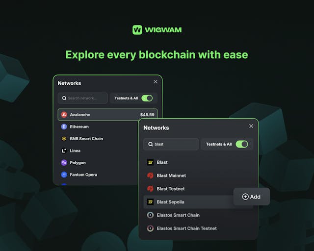 Wigwam new feature: universal EVM networks integration