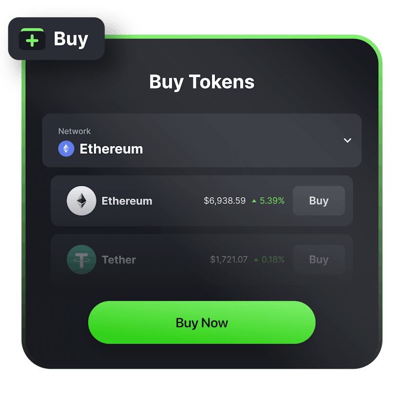 Press the 'Buy' button to buy with fiat