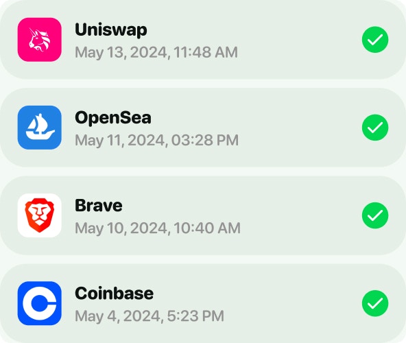 Легкое подключение
к Web3 приложениям