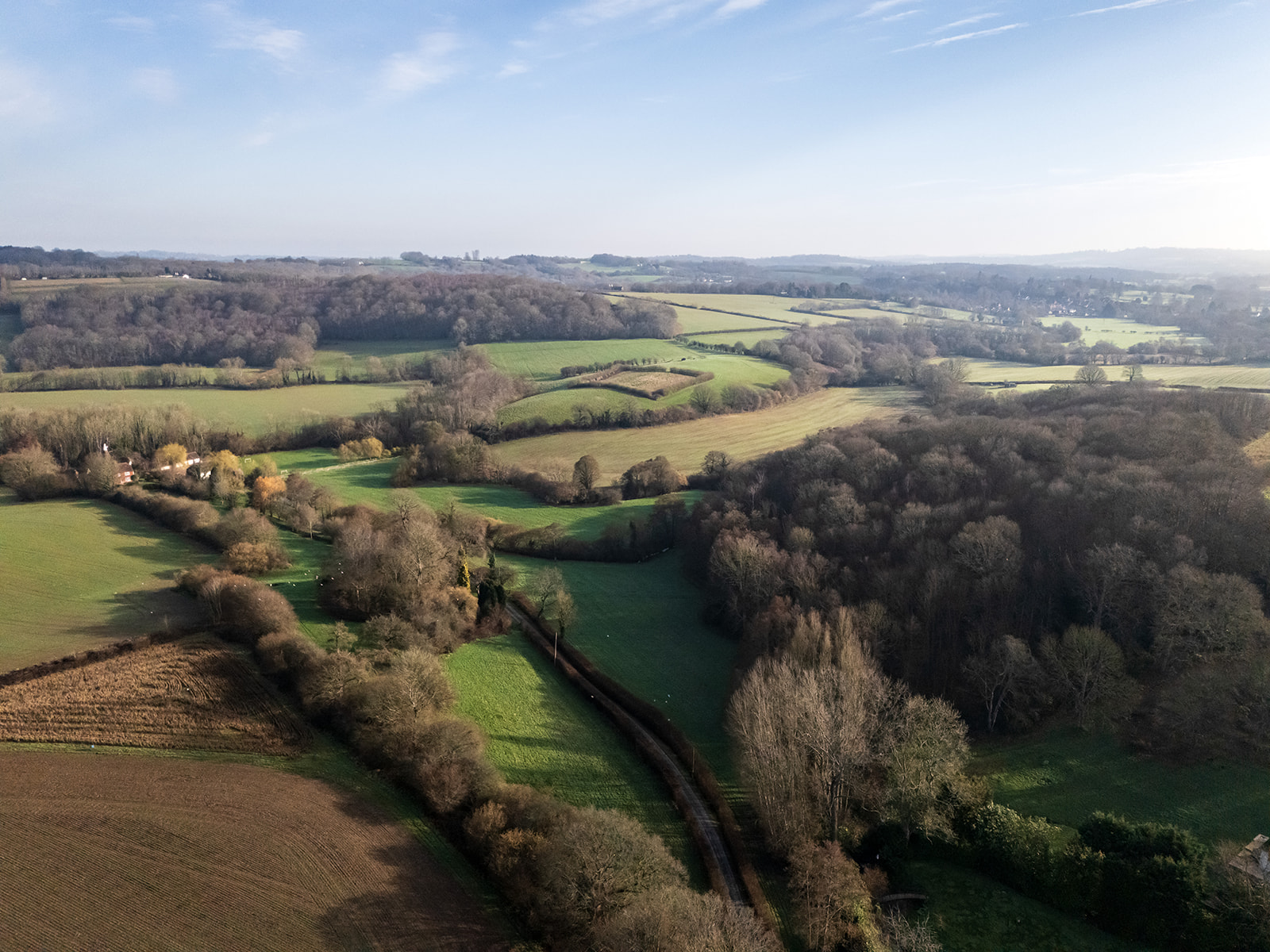 drone shot of furnace & hoathly farms lamberhurst
