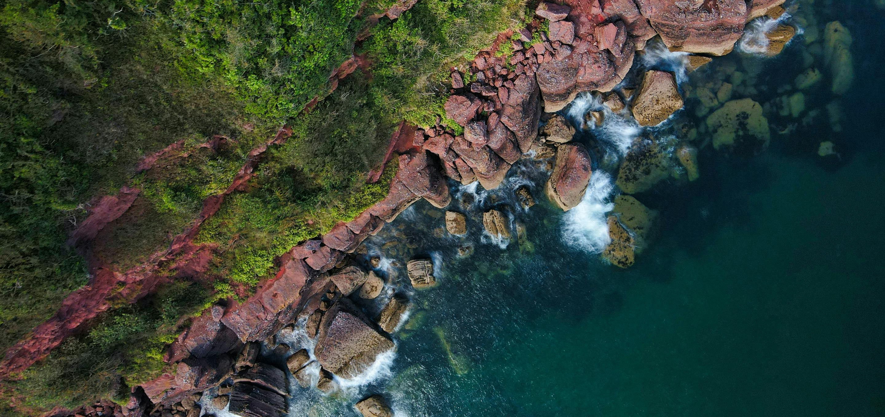 red cliffs and coastline