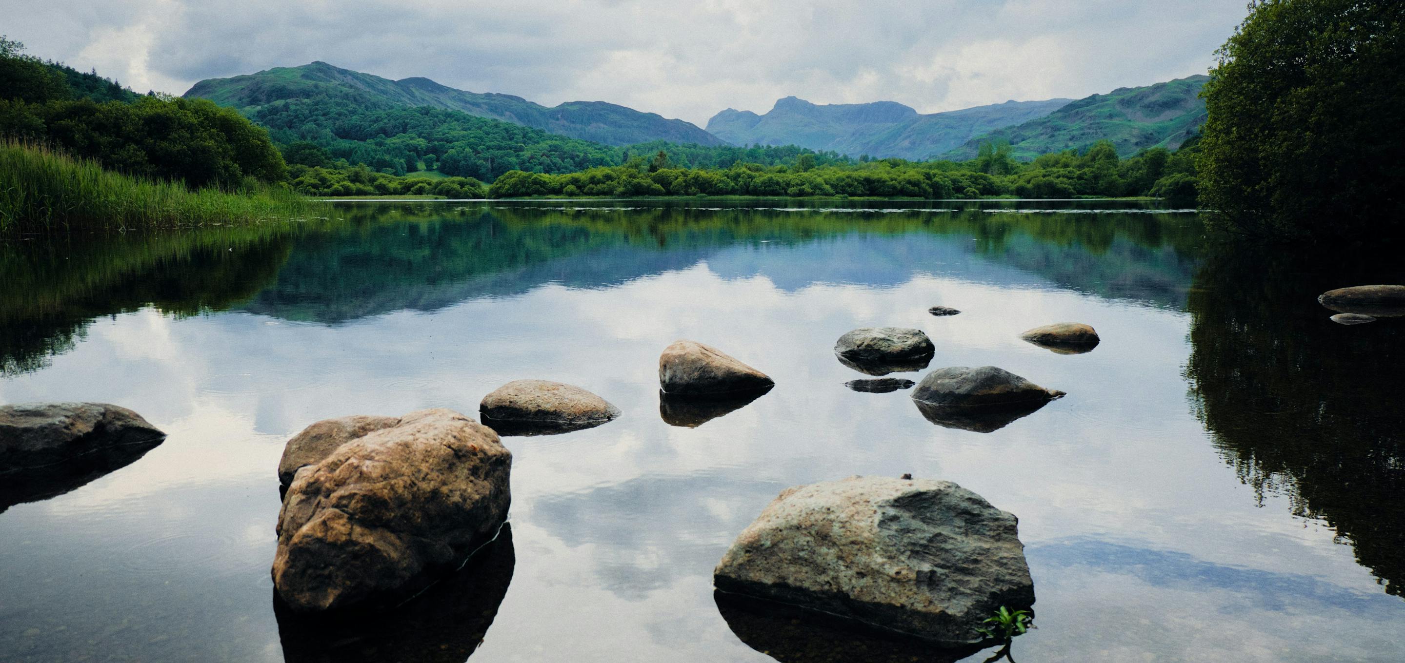 Lake with boulders