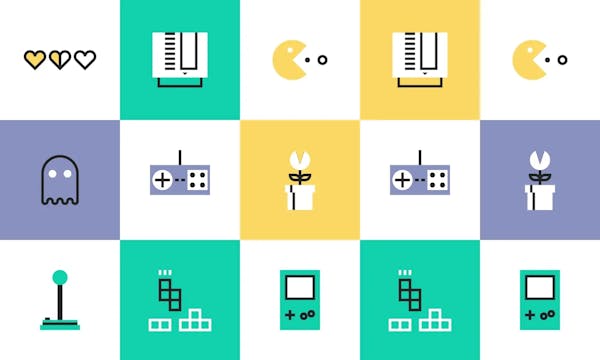 Colorful pattern with various shapes illustration