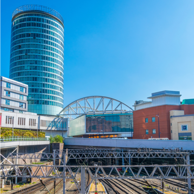 Railway tracks into Birmingham New Street Station