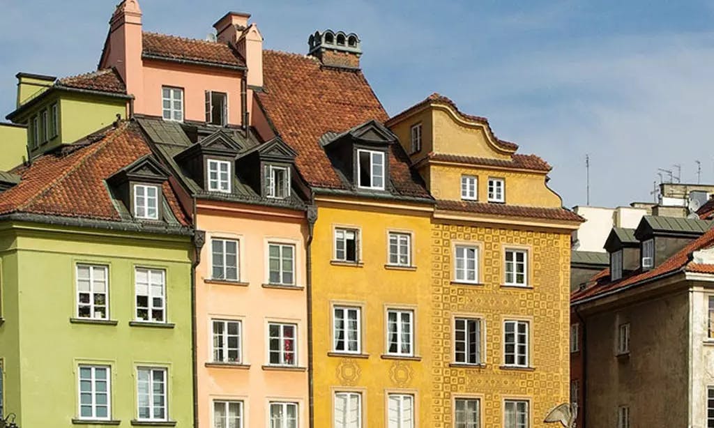 Colourful buildings in Old Town, Warsaw, Poland