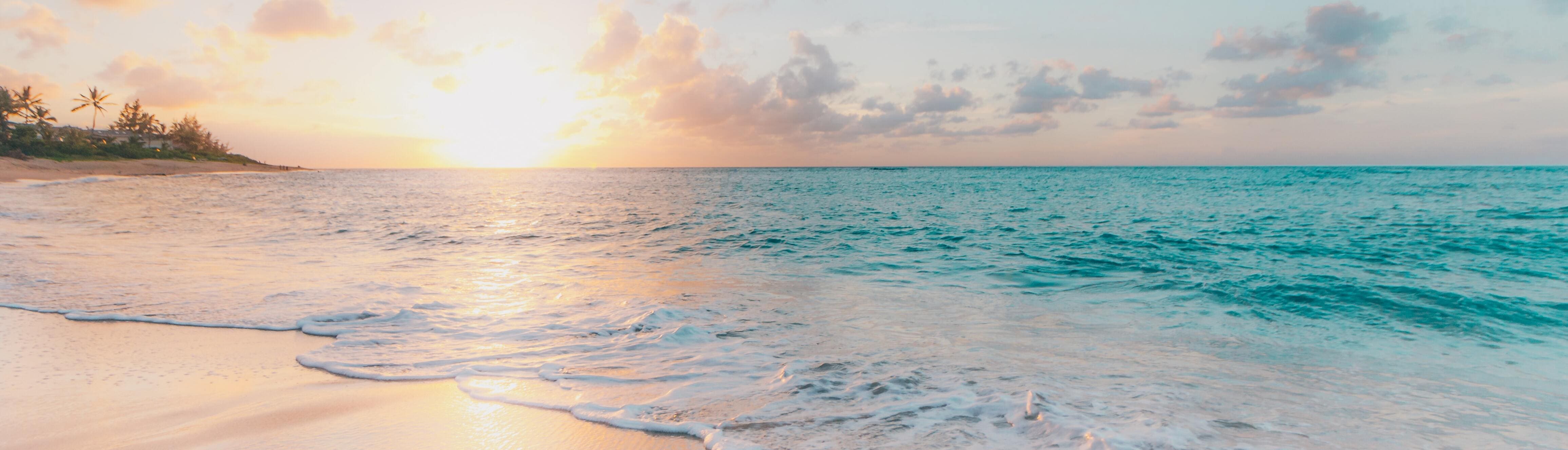Tropical beach at sunset