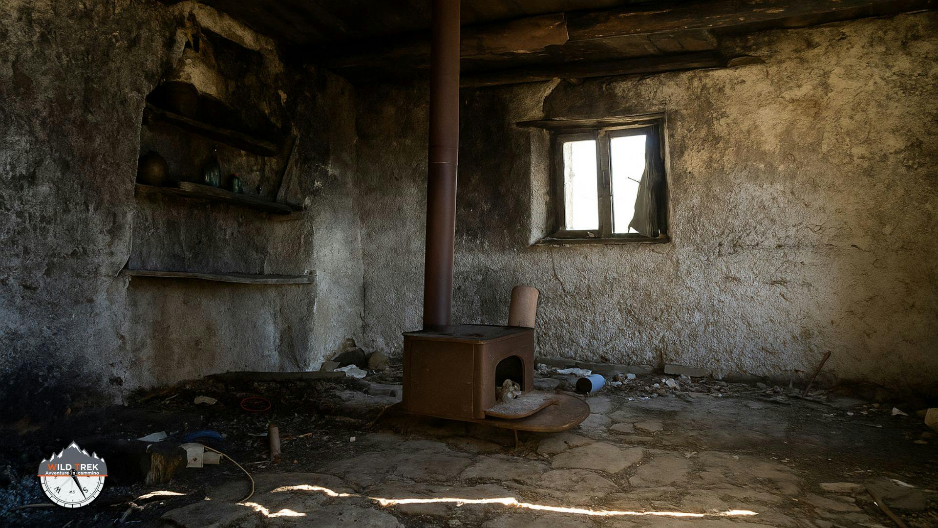 Interno di abitazione borgo fantasma Tessaie