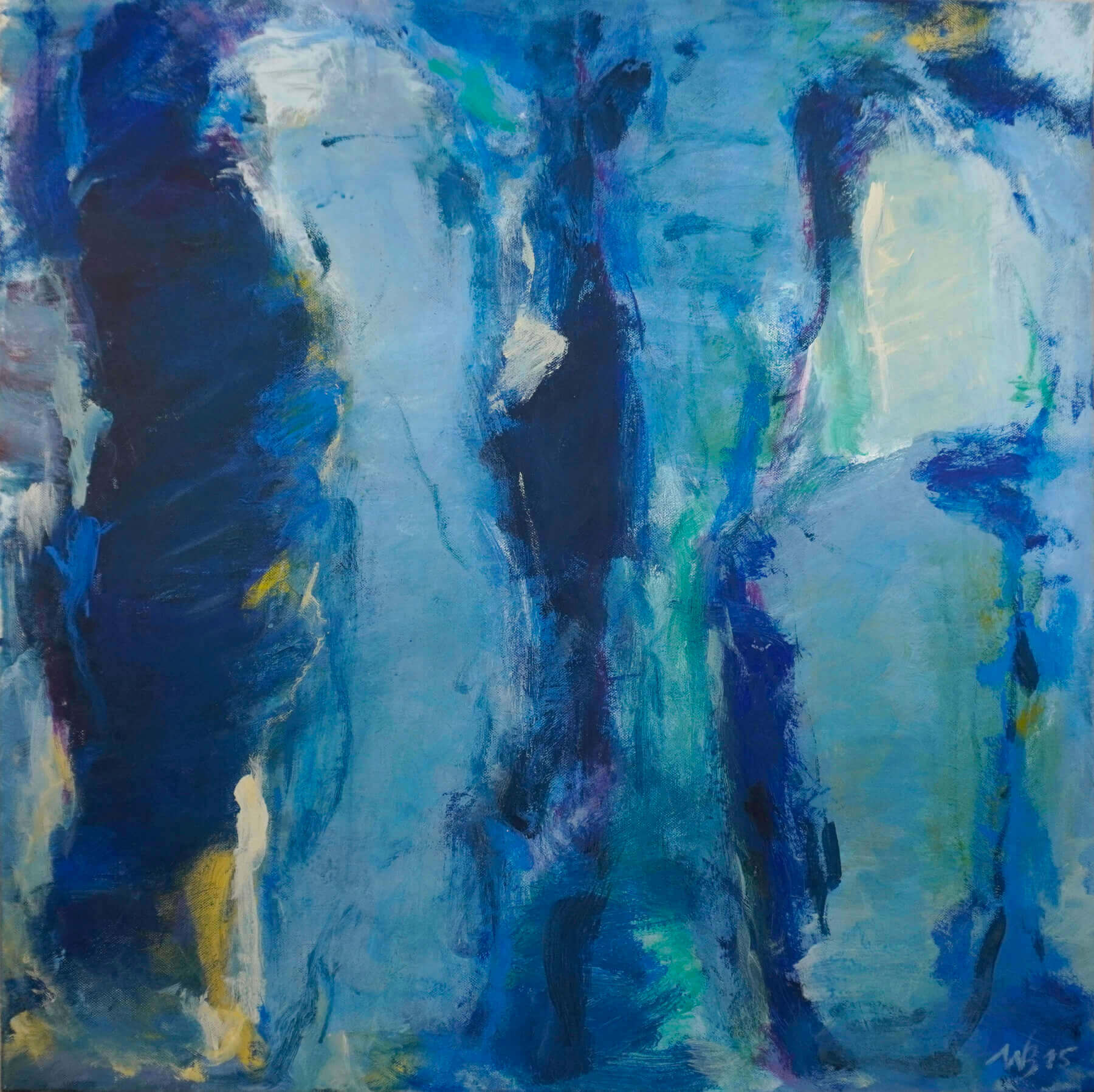 Abstraktes Gemälde "Landschaft in Blau"