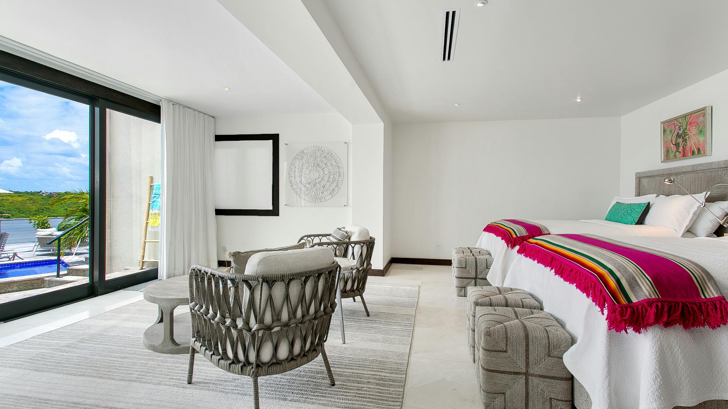 Interior Design work at Agave Villa, Anguilla by Willow Creek Design Group based out of Jackson Wyoming.