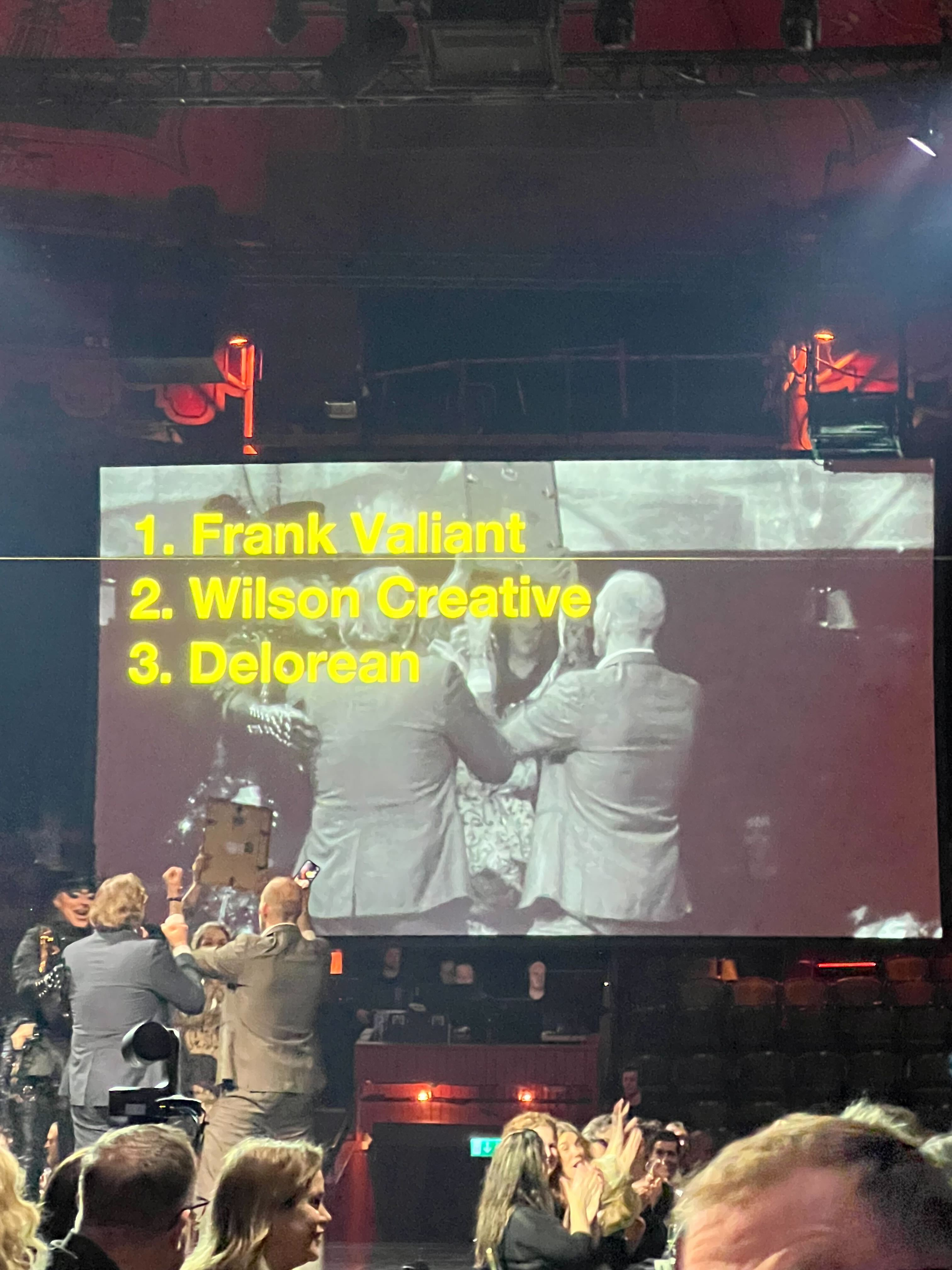 Wilson Creative på prisutdelning. Årets byrå 2023.