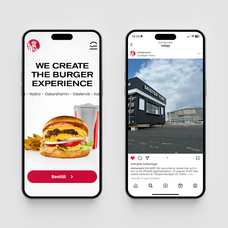 Mobil hemsida och Instagram