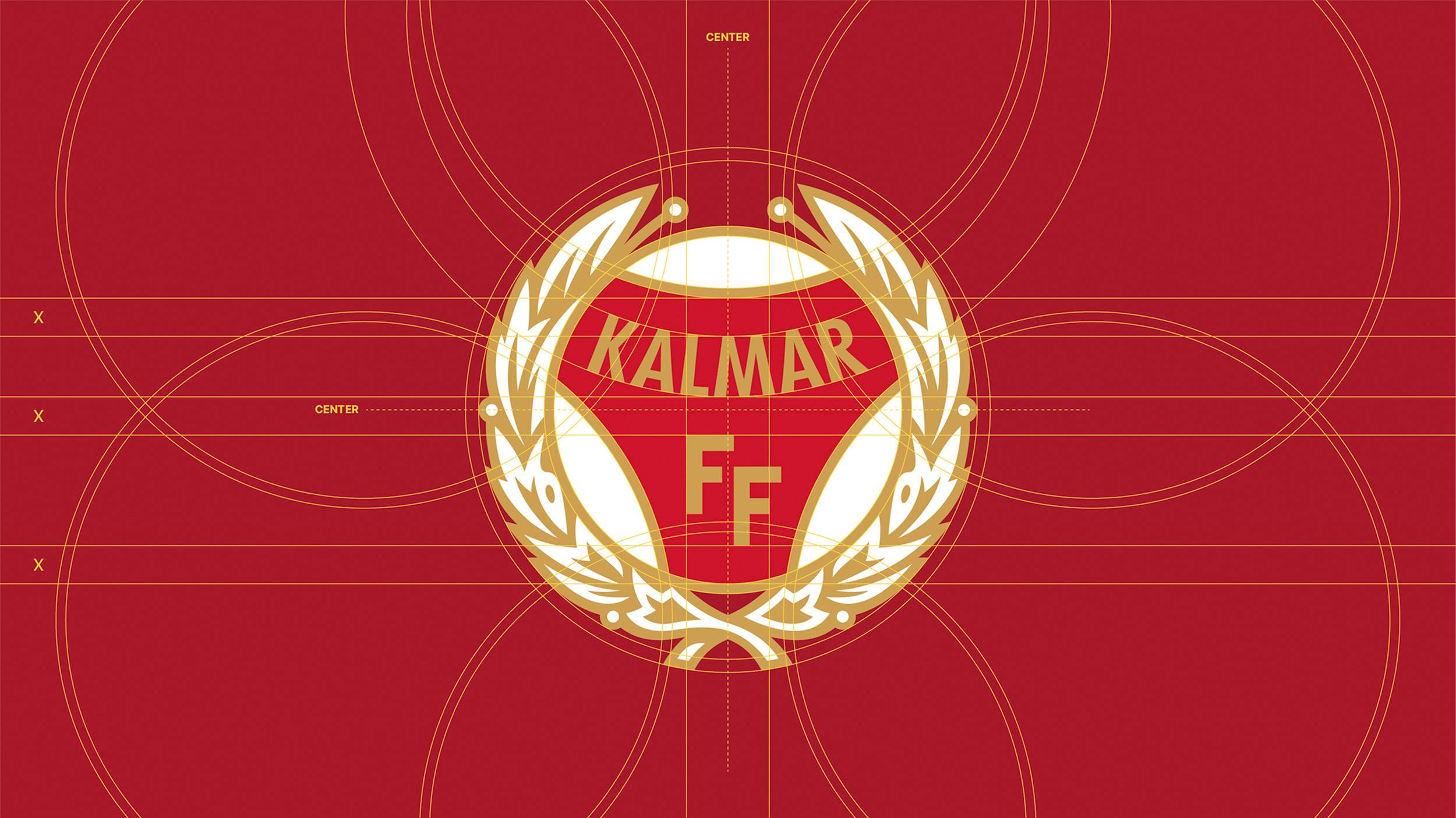 Kalmar FF - ny logotyp röd bakgrund