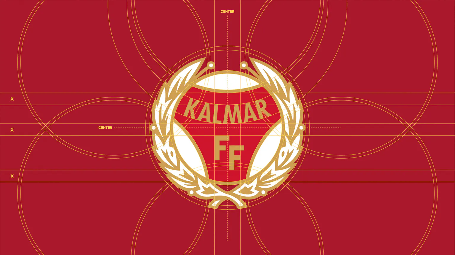 Kalmar FF - ny logotyp röd bakgrund