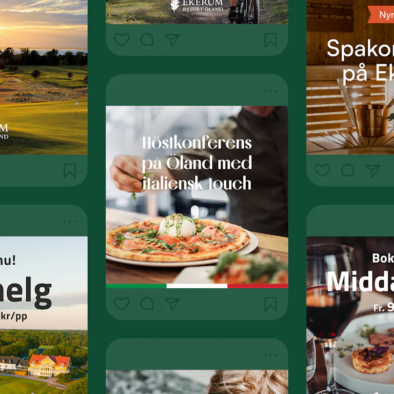 Annonser som Wilson Creatives har tagit fram för Ekerum Resort