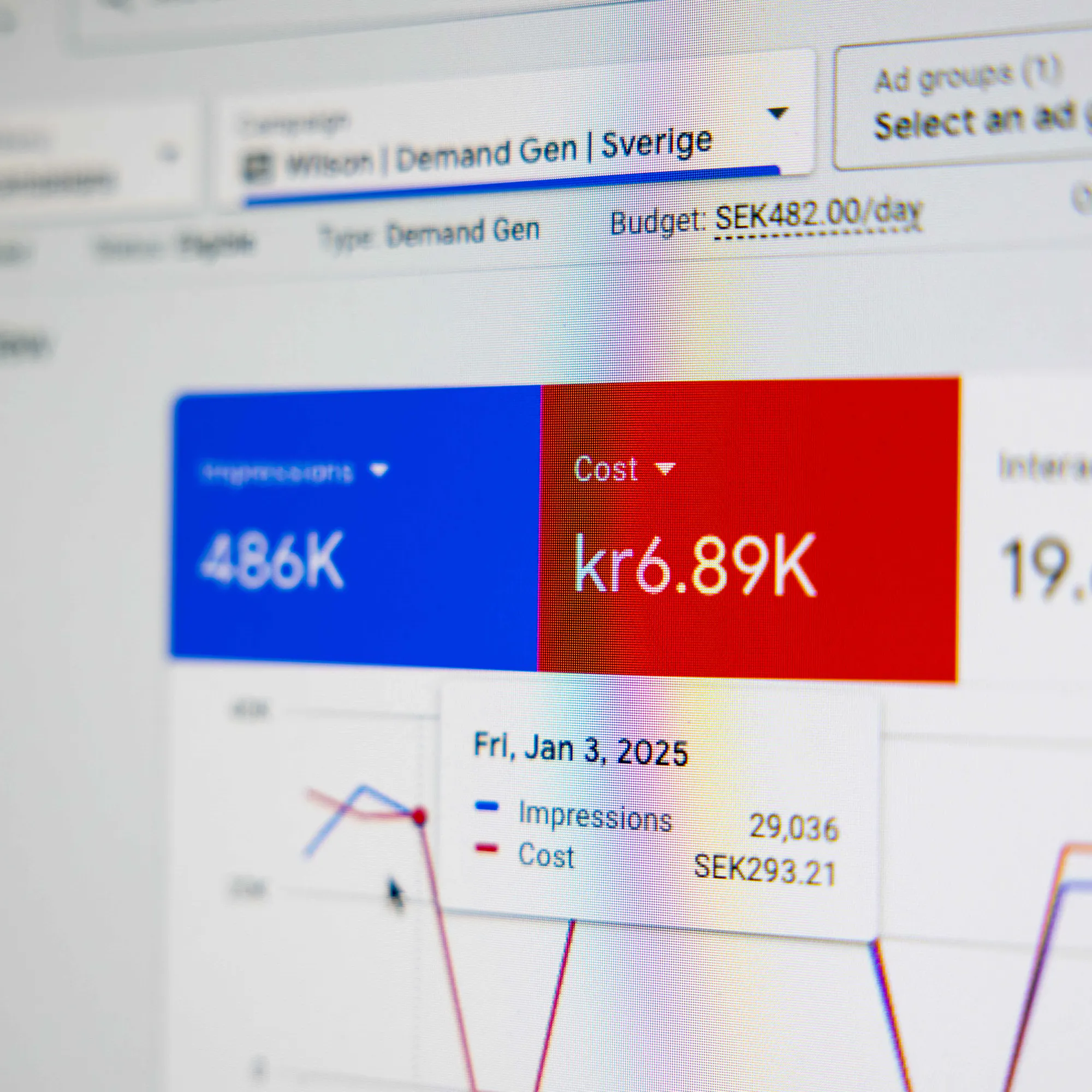 Google ads gränssnitt