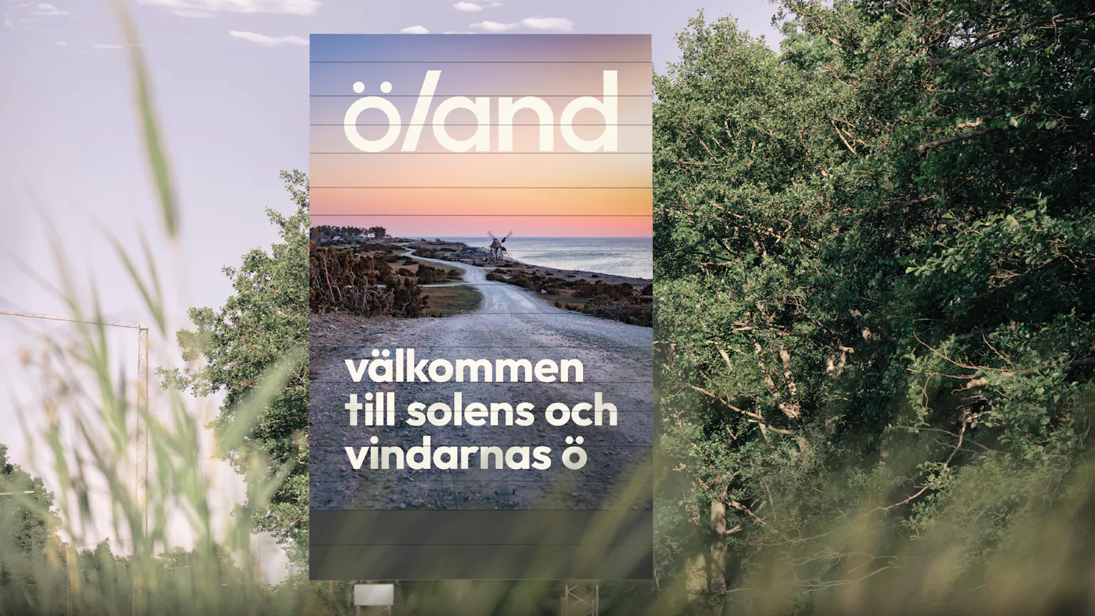 Öland skylt vid brofästet