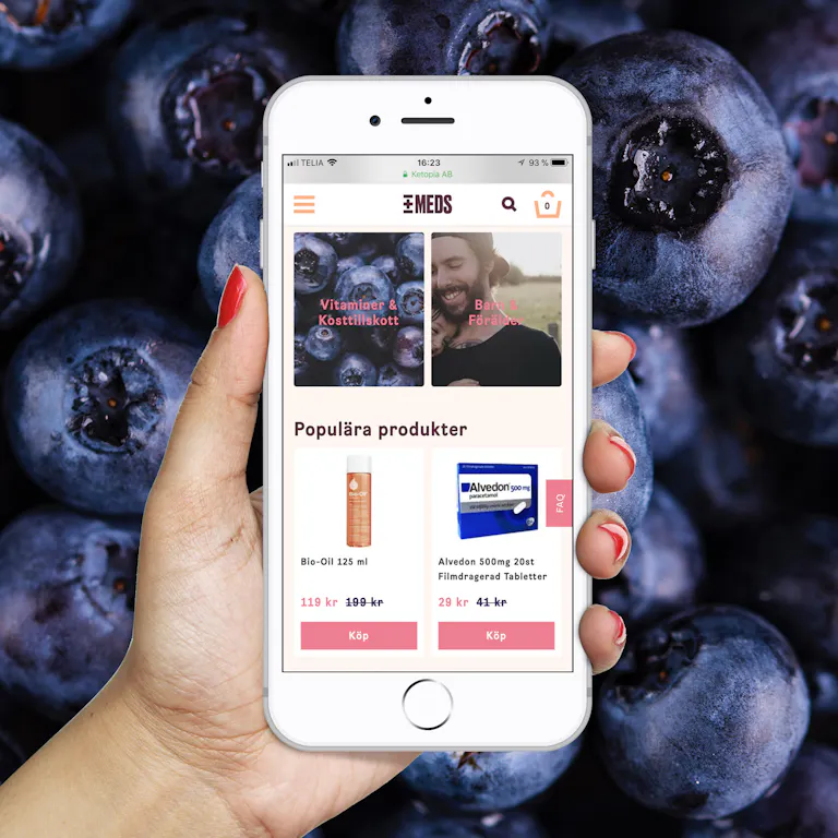 Meds.se e-handel mobilvy - UX/UI-design Wilson Creative
