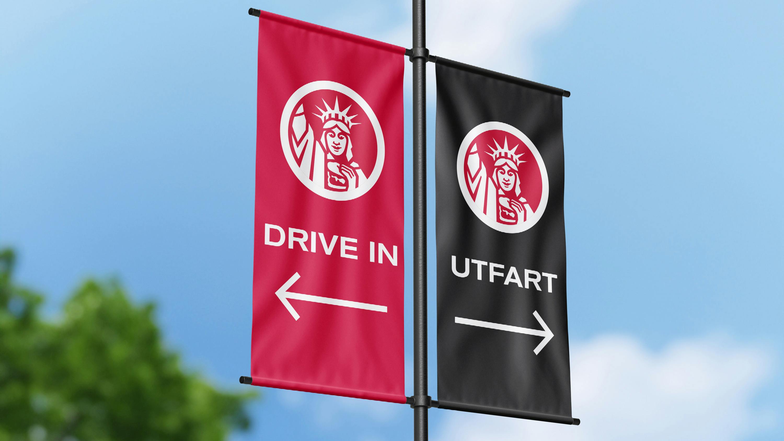 Flaggor för Drive In och utfart