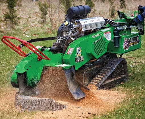 Bandit stump grinder in use