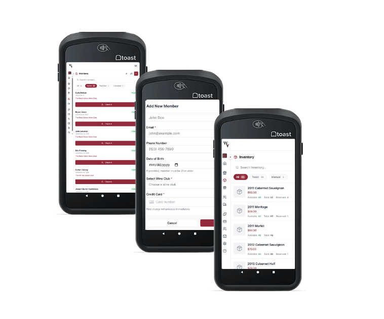 Wineview on Toast handhelds makes running club management easy