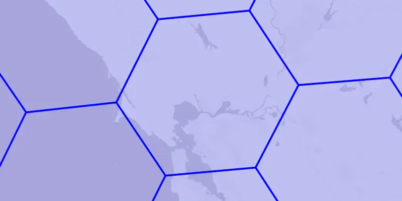 Close up of a wingbits hex via the wingbits flight-tracking network map