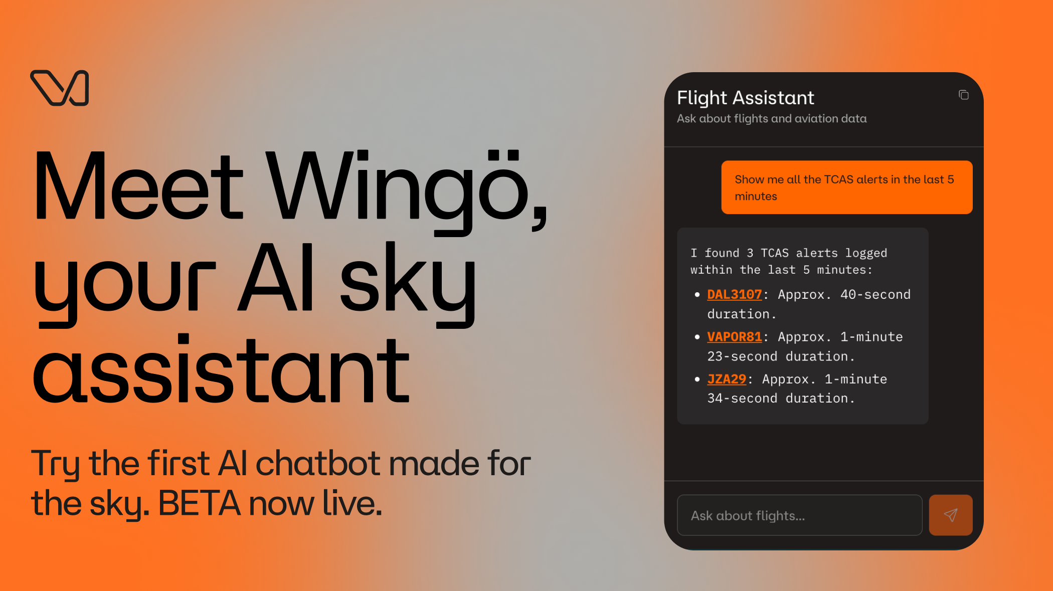 Meet Wingö, the world's first AI assistant on a live flight tracking map