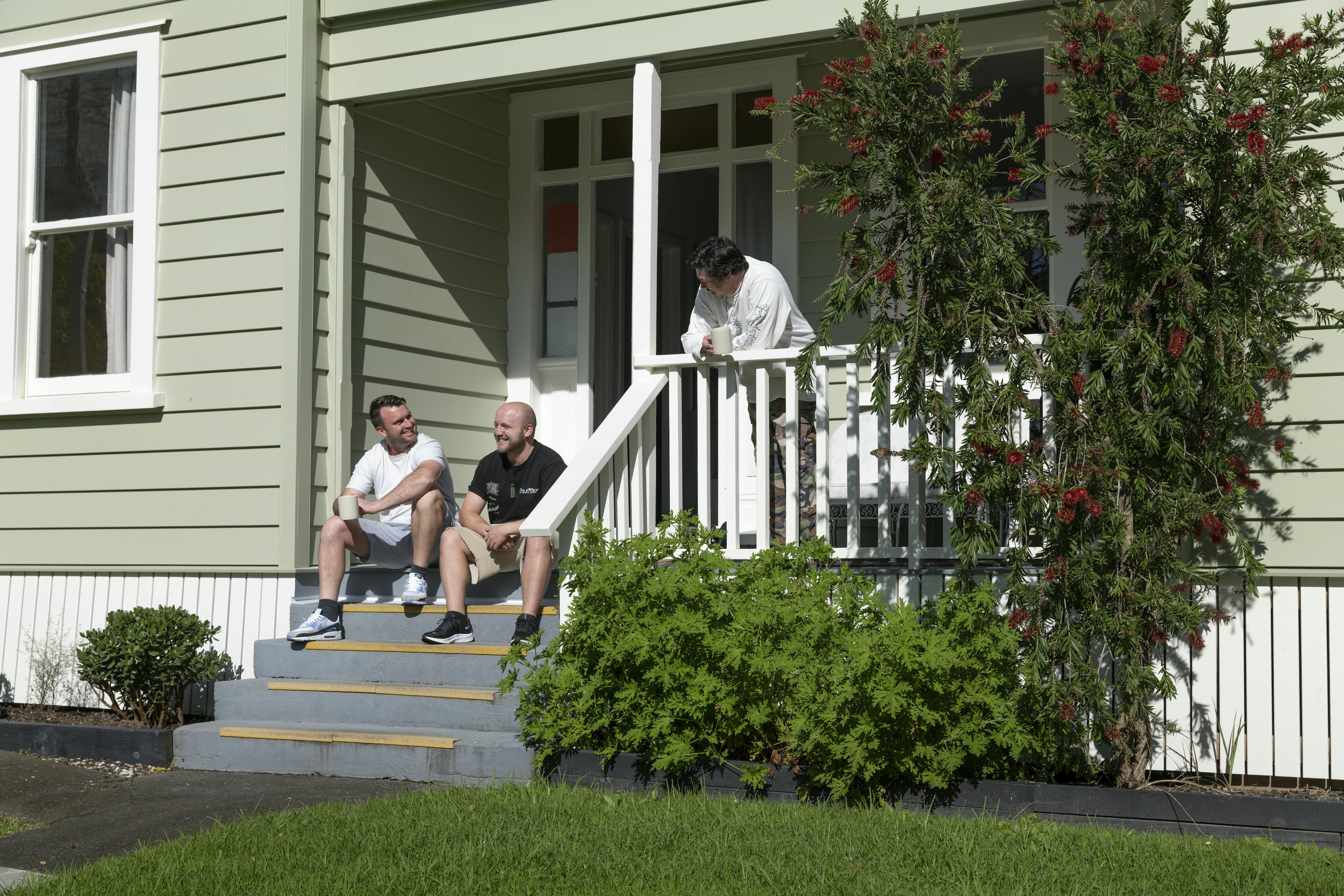 Wings Trust Members outside chatting