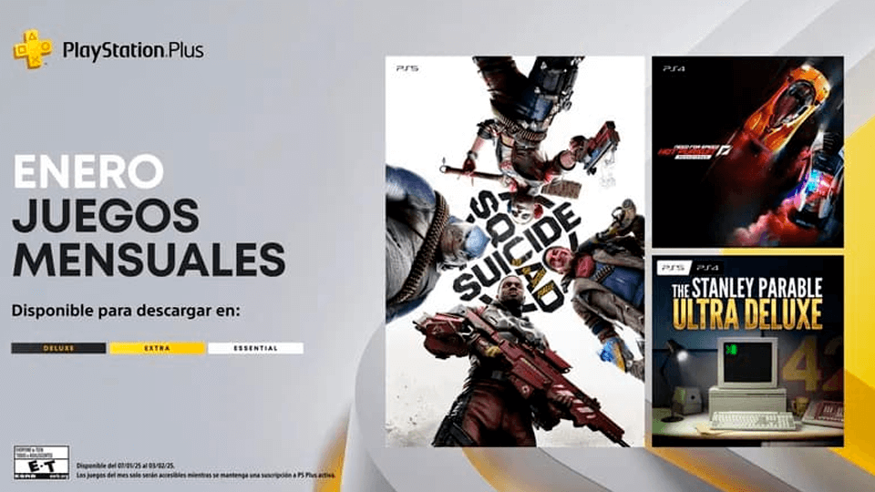 Los juegos de PS Plus Essential para enero de 2026 ya han sido anunciados