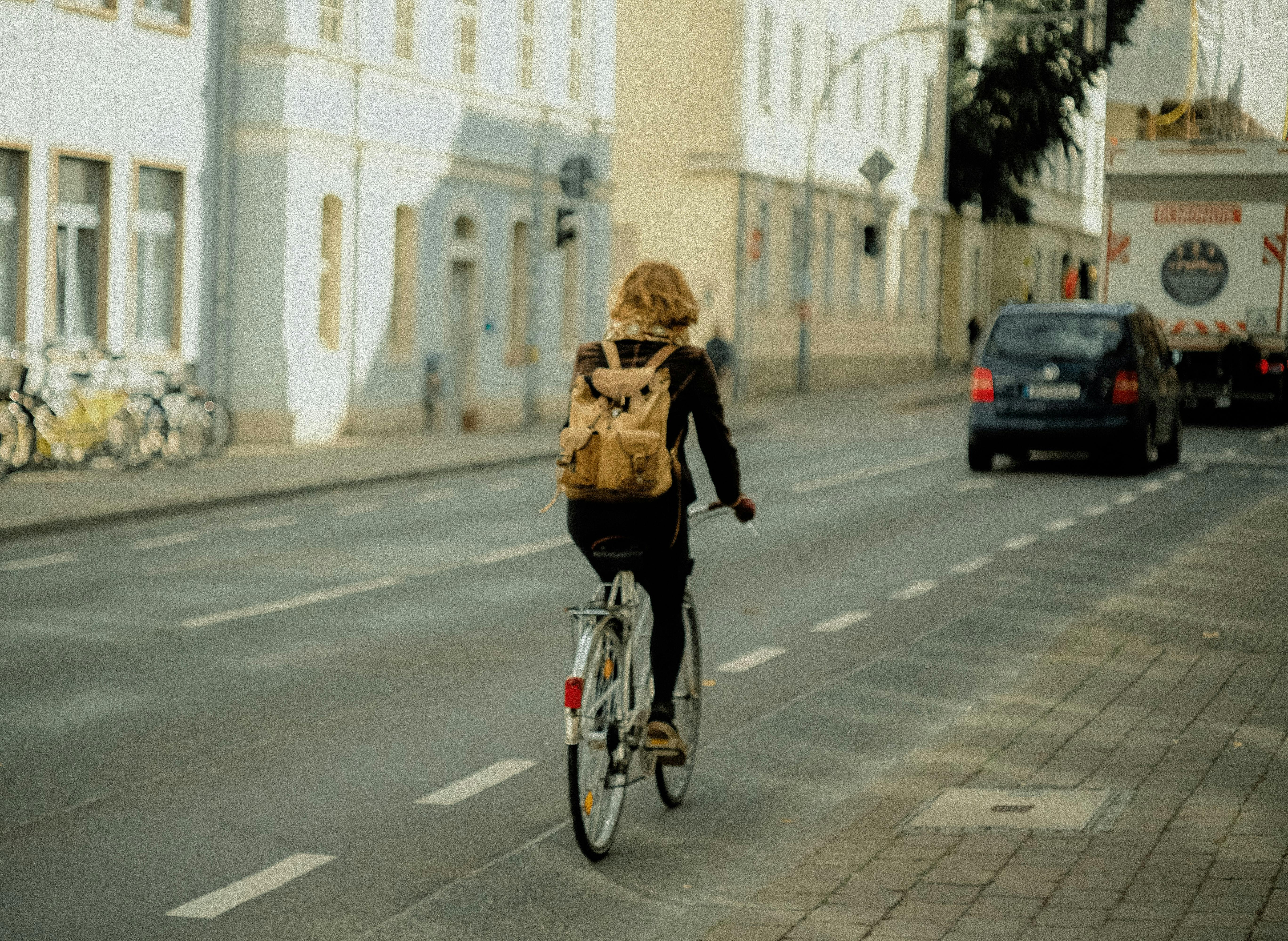 Girl riding a bicycle